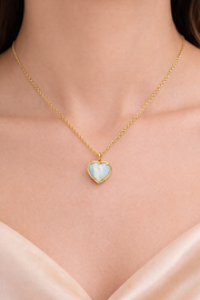 White Heart Necklace