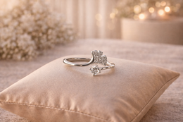 Anushka Sharma Silver Zircon leafy Ring