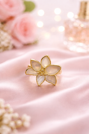 White orchid flower Ring