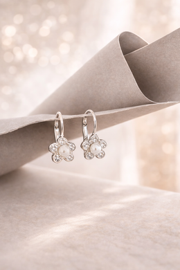 Silver Twilight Petals Earrings