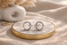 Silver Small Heart Drop Earrings