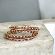 Raani Ruby Stone Bangle Set