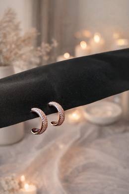 Rose Gold Zircon Drizzle Drop Earrings