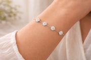 Silver Studded Zircon Elegance Bracelet