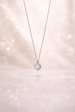 Silver Drizzle Drop Pendant With link chain