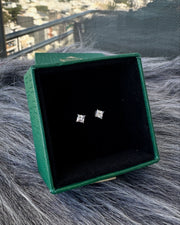 Silver Glistening Stud Earrings