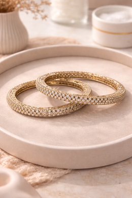 Sparkle Aura Gold Plated Bangle set