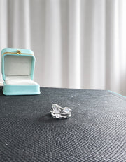 Elegant Cross Band Diamond Stackable Ring