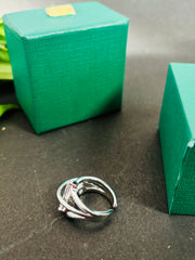 Elegant Cross Band Diamond Stackable Ring