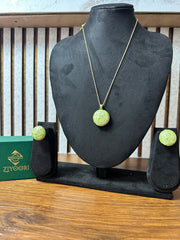 Spring Leaf Enamel Pendent Set