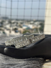 Ivory Gleam Crystal Bangle Pair