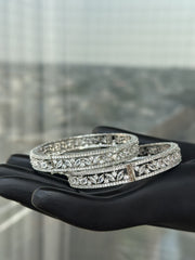 Ivory Gleam Crystal Bangle Pair