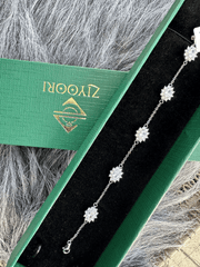 Silver Studded Zircon Elegance Bracelet