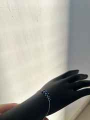 Silver Royal Blue Drop Bracelet