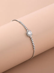 Silver Zircon High on Charm Bracelet