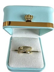 Luxe Crisscross Emerald Diamond Triple Band Ring