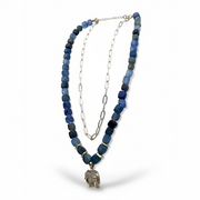 Midnight Indigo Elephant Charm Necklace