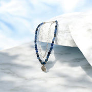 Midnight Indigo Elephant Charm Necklace