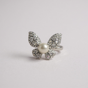 Modern Muse Royal pearl butterfly ring
