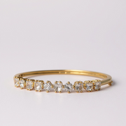 Silver-Toned Cubic Gold Plated Zirconia Bracelet