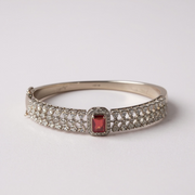 Silver Pink Diamond-Studded Bracelet for Women | Party & AD jewellery