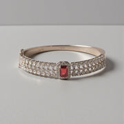 Silver Pink Diamond-Studded Bracelet for Women | Party & AD jewellery