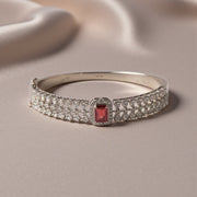Silver Pink Diamond-Studded Bracelet for Women | Party & AD jewellery