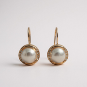 Silver White Pearl Earrings