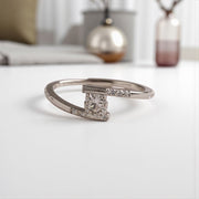 Silver Zircon Winding Wave Ring