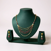 Layered Ruby & Pearl Necklace Set