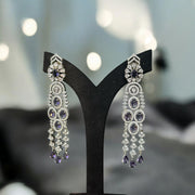 Purple American Diamond Silver Plated | Earring For Woman