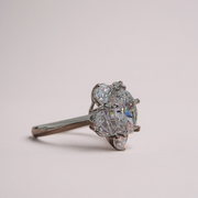 silver flower memory Ring