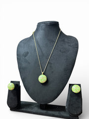 Spring Leaf Enamel Pendent Set