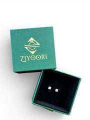 Silver Glistening Stud Earrings