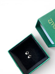 Silver Zircon Constellation Earrings