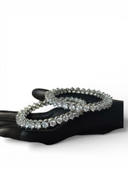 Royal Teardrop Diamond Kundan Bangle Set