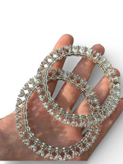Royal Teardrop Diamond Kundan Bangle Set