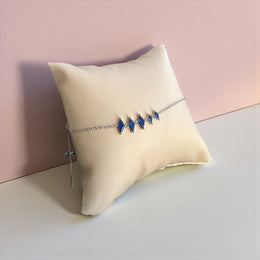 Silver Royal Blue Drop Bracelet