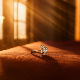 silver flower memory Ring