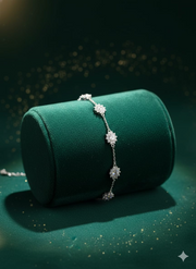 Silver Studded Zircon Elegance Bracelet