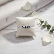 Silver Royal Blue Drop Bracelet