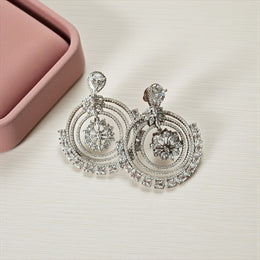 American Diamond Cut Work Dangler Earrings For Women