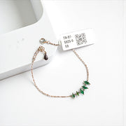 Silver green Blue Drop Bracelet