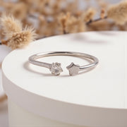 Silver Zircon Beachy Waves Ring