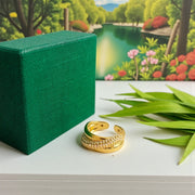 Luxe Crisscross Emerald Diamond Triple Band Ring