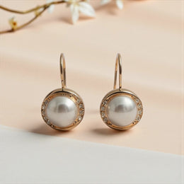Silver White Pearl Earrings