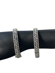 Ivory Gleam Crystal Bangle Pair