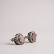 Pink Emerald Stud Earrings