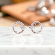 Silver Small Heart Drop Earrings