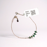 Silver green Blue Drop Bracelet